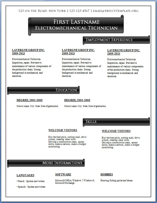 Free CV Templates #57 to 63