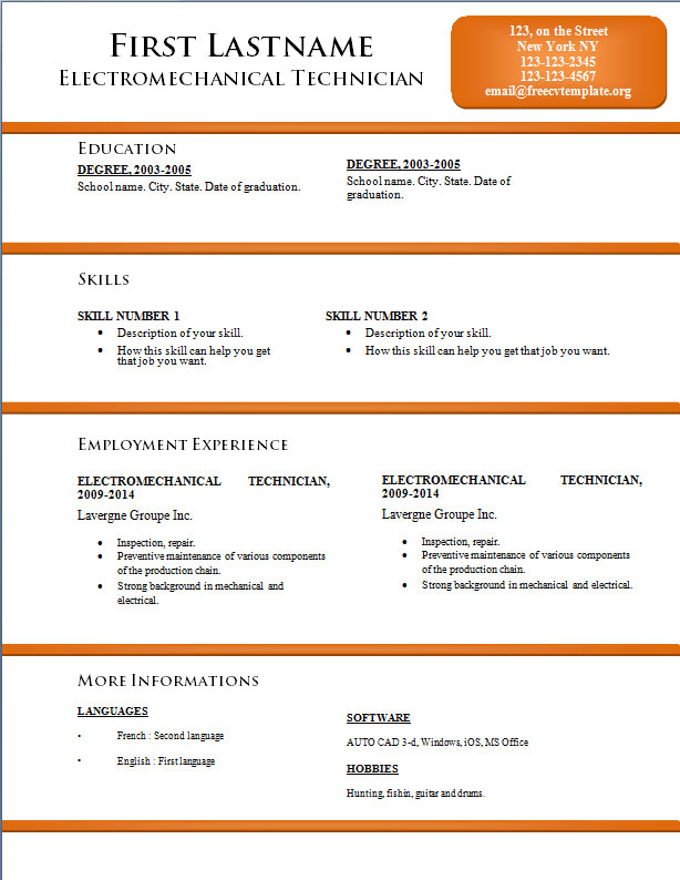 Free CV resume templates #170 to 176