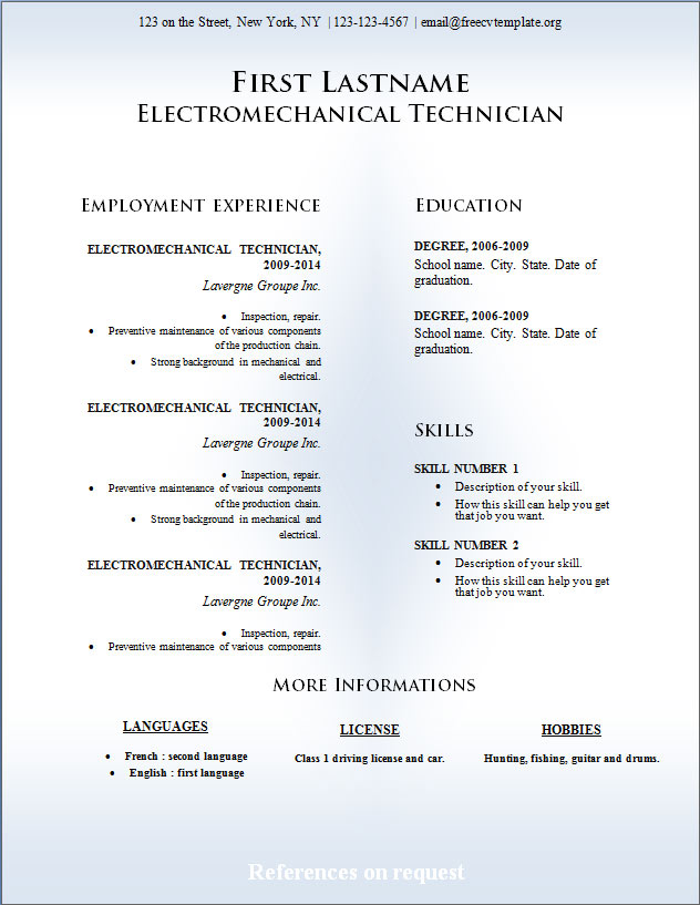 Free cv templates #226 to 232