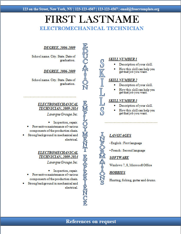 Free cv templates #247 to 253