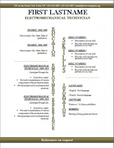 Free word cv and resume template #248