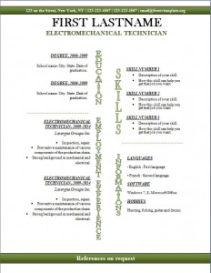 Free word cv and resume template #250