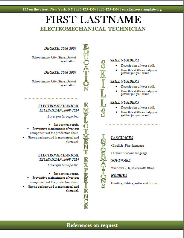 Free Cv Templates 247 To 253 Get A Free Cv