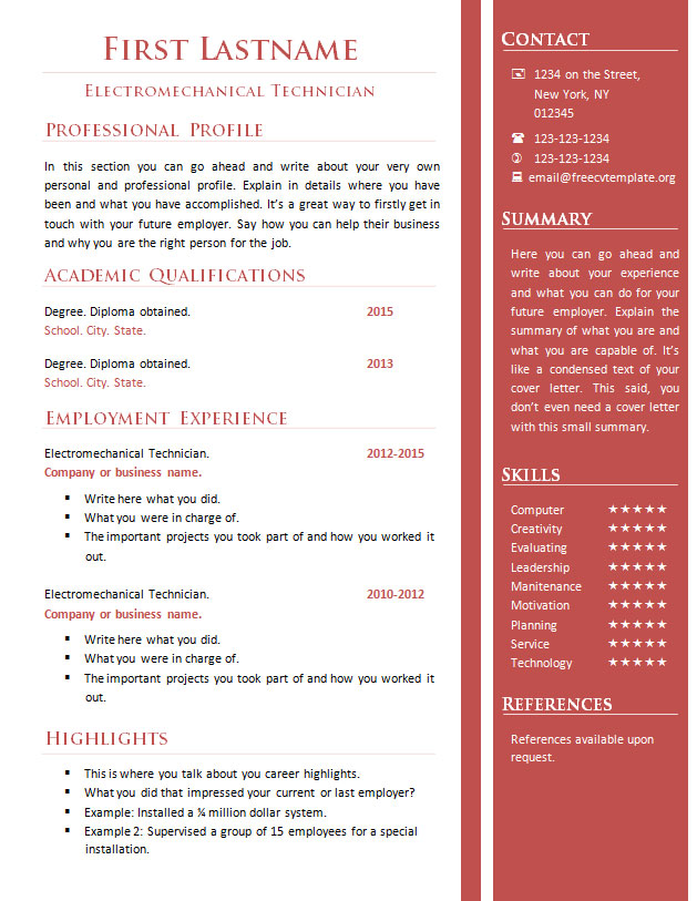 Free cv resume templates #341 to 346