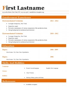 Resume cv template ms word format #415