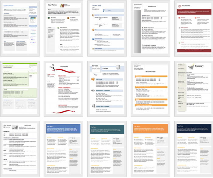 Collection of free cv templates you can find on the web.