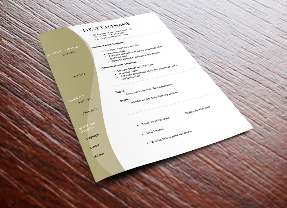 Free high quality cv template (#525 to 531)