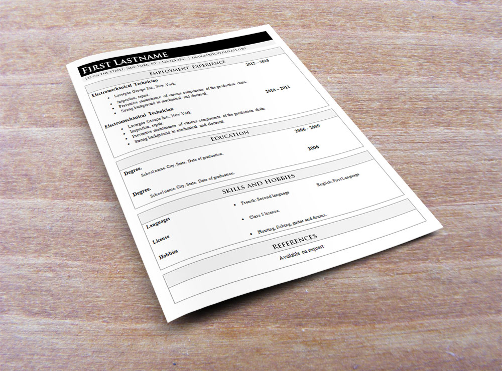 Classic and simple resume template (#617) Classic and simple resume template (#617)