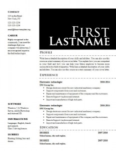 Cv resume word template #659