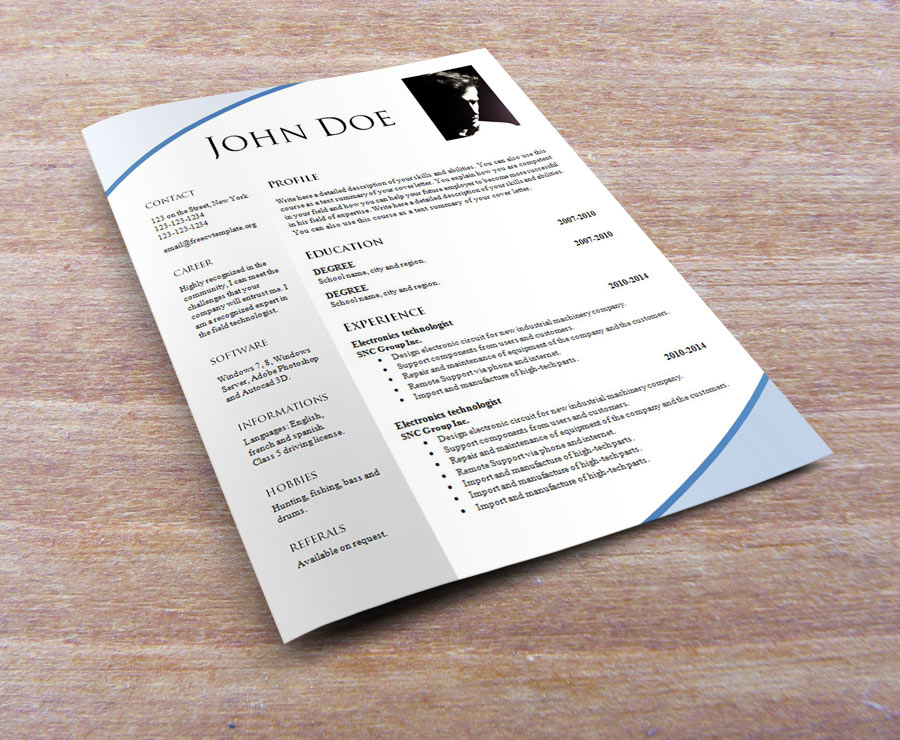 Free resume templates #695 – 701