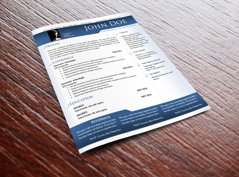 CV Résumé Template #639 to 645