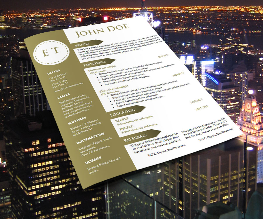 Free cv resume template #740 – 746