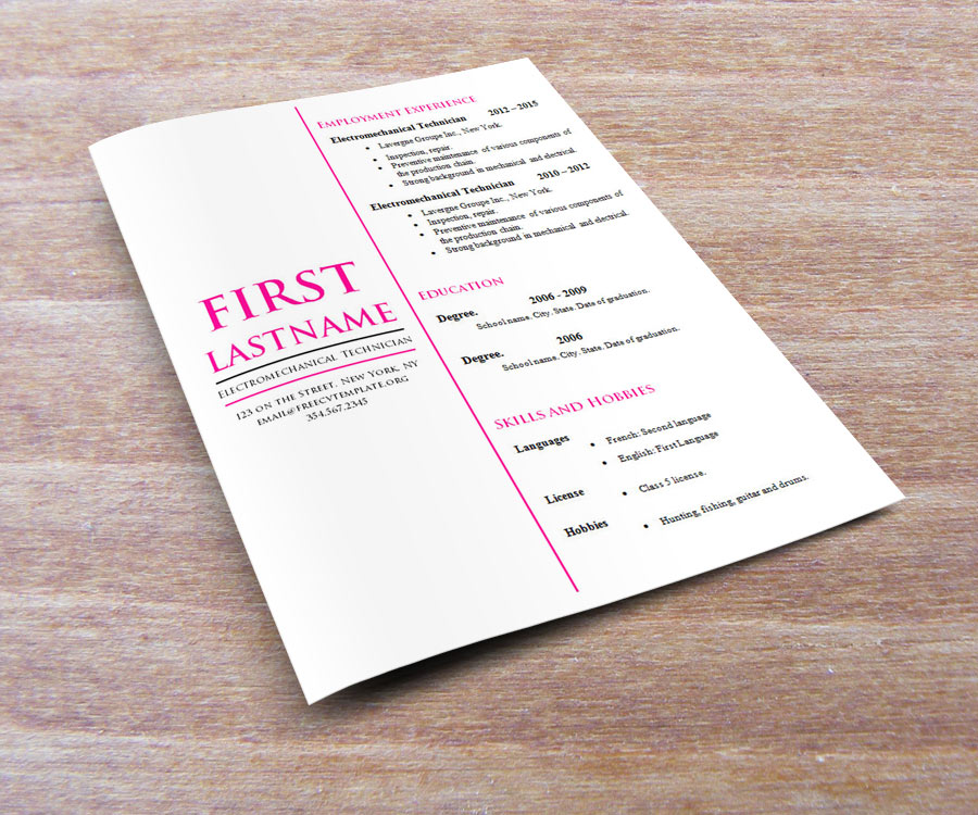 Our latest cv design resume sample (#785 – 792)