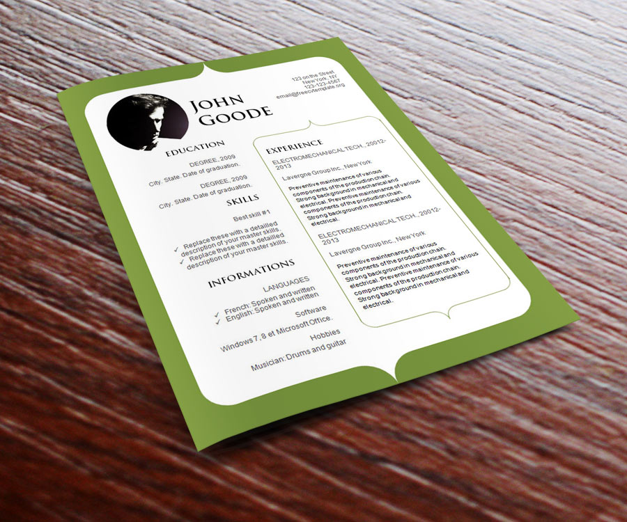 Word resume template (#777 – 783)