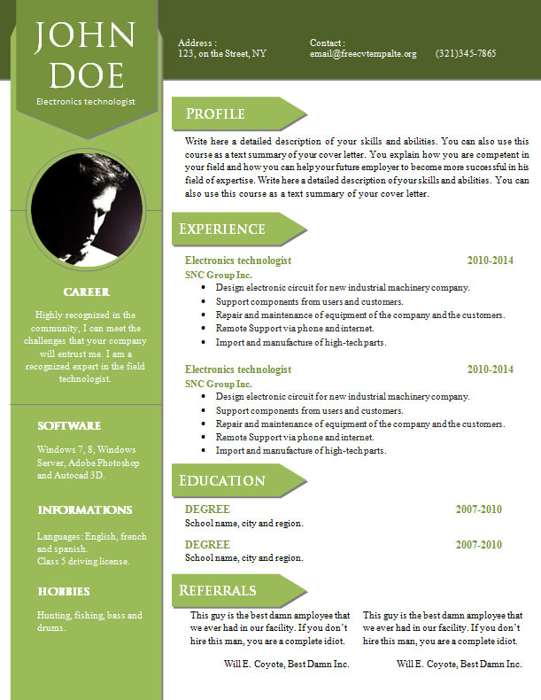 Curriculum vitae resume word template #904 - 910 • Get A ...