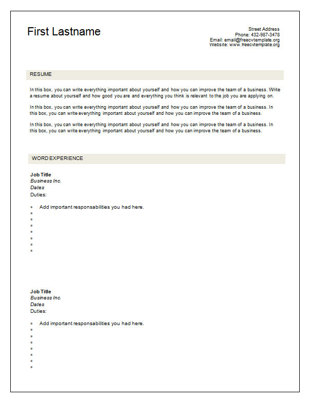 Fill In Resume Template from www.getafreecv.com