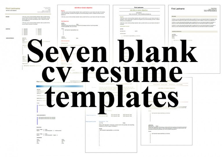 7 free blank cv resume templates for download • Get A Free CV