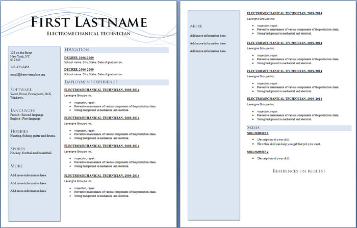 resume format pdf 2 pages