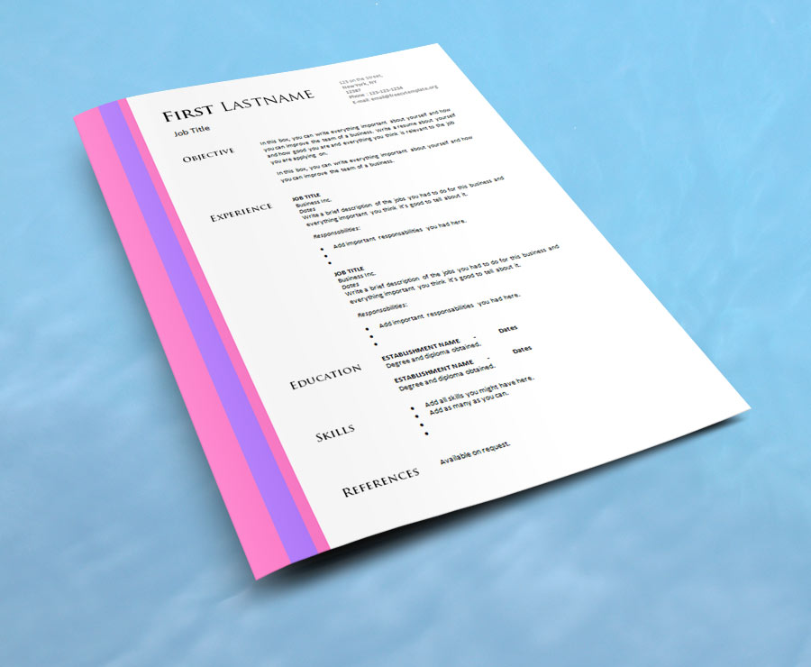 Free cv resume template #932 to 938