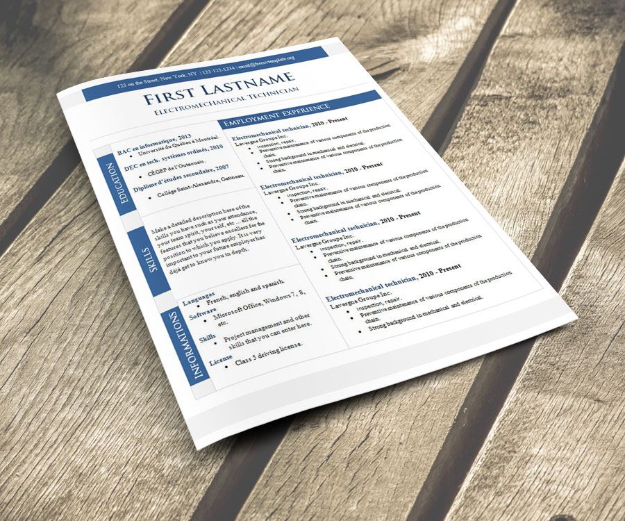Free resume templates to download in the Microsoft Word format
