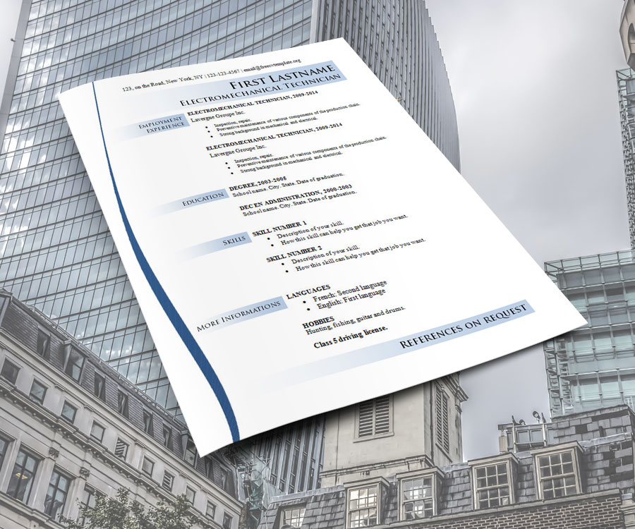 Résumé Template #1020 to 1026 Résumé Template #1020 to 1026