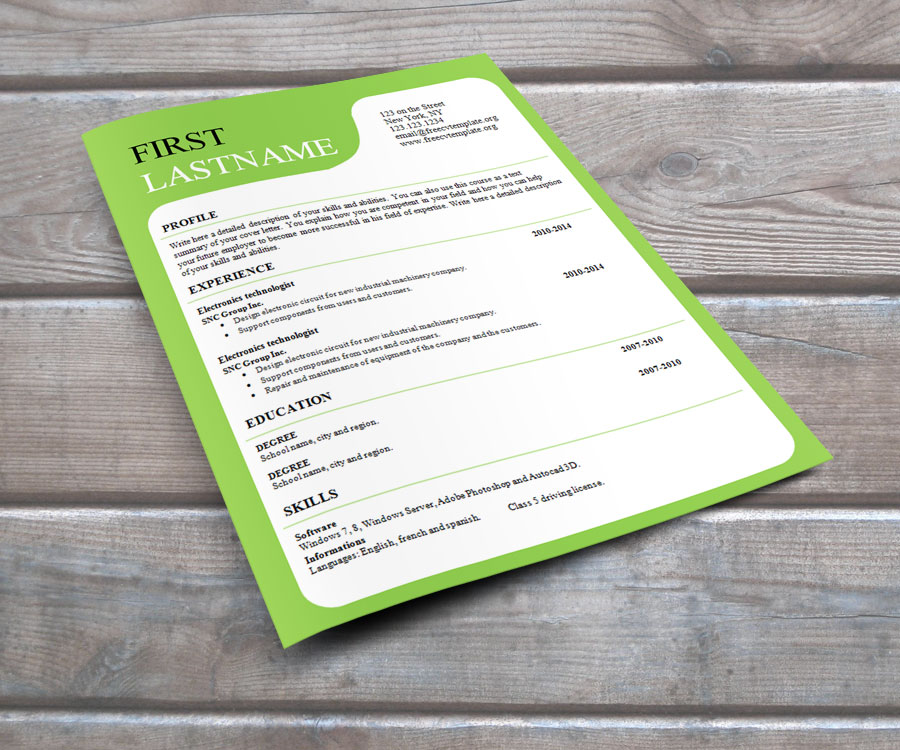 Resume Templates #1053 to 1059