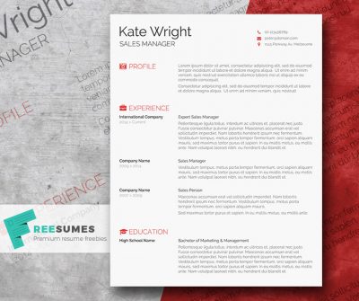 Smart Freebie Word Resume Template – The Minimalist