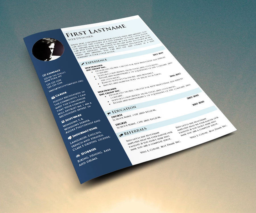 CV Template to Download and Fill In