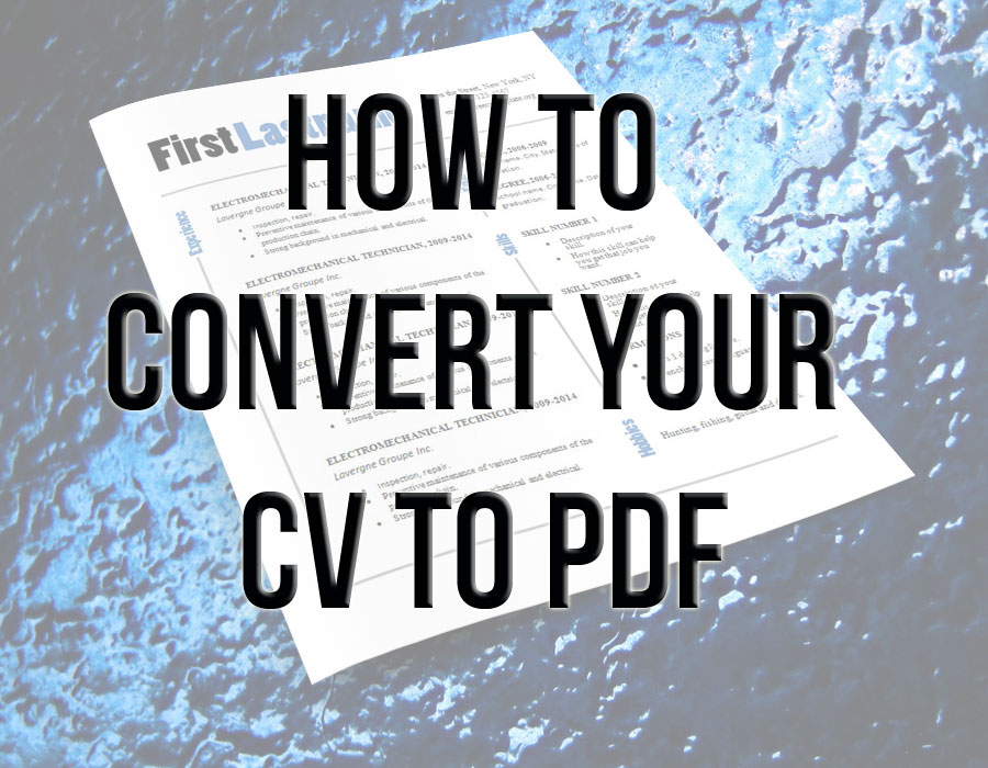 How to convert your CV to PDG