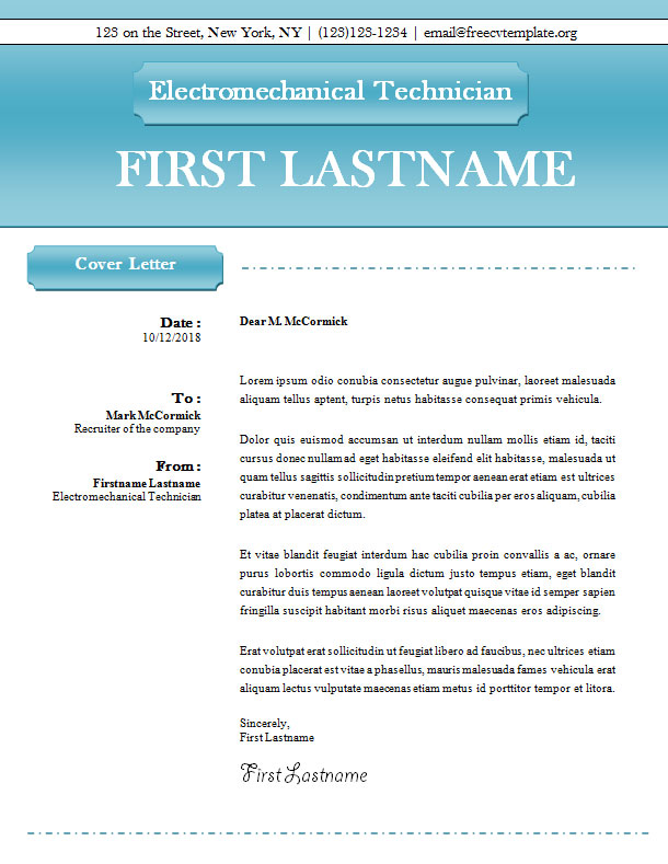 Cover Letter Template #8