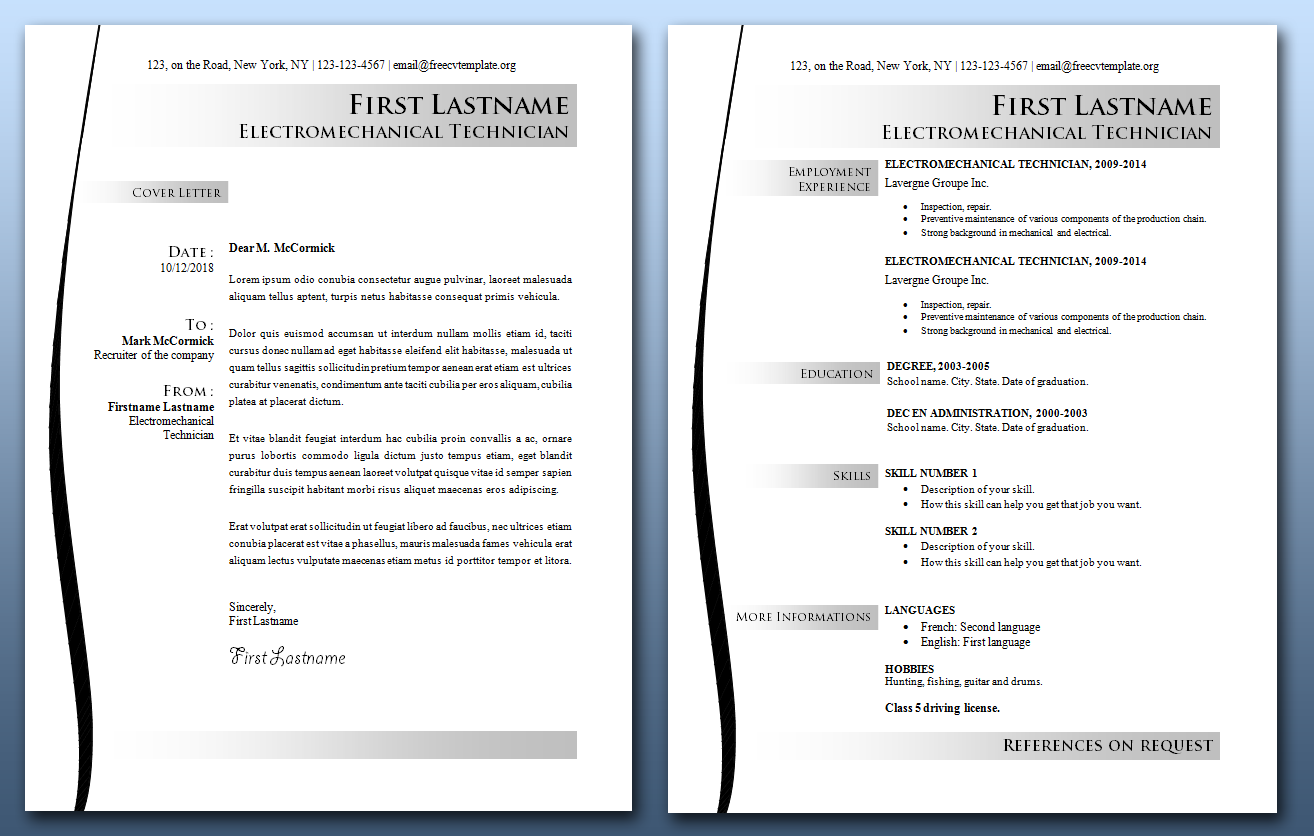 CV and Cover Letter Bundle #16