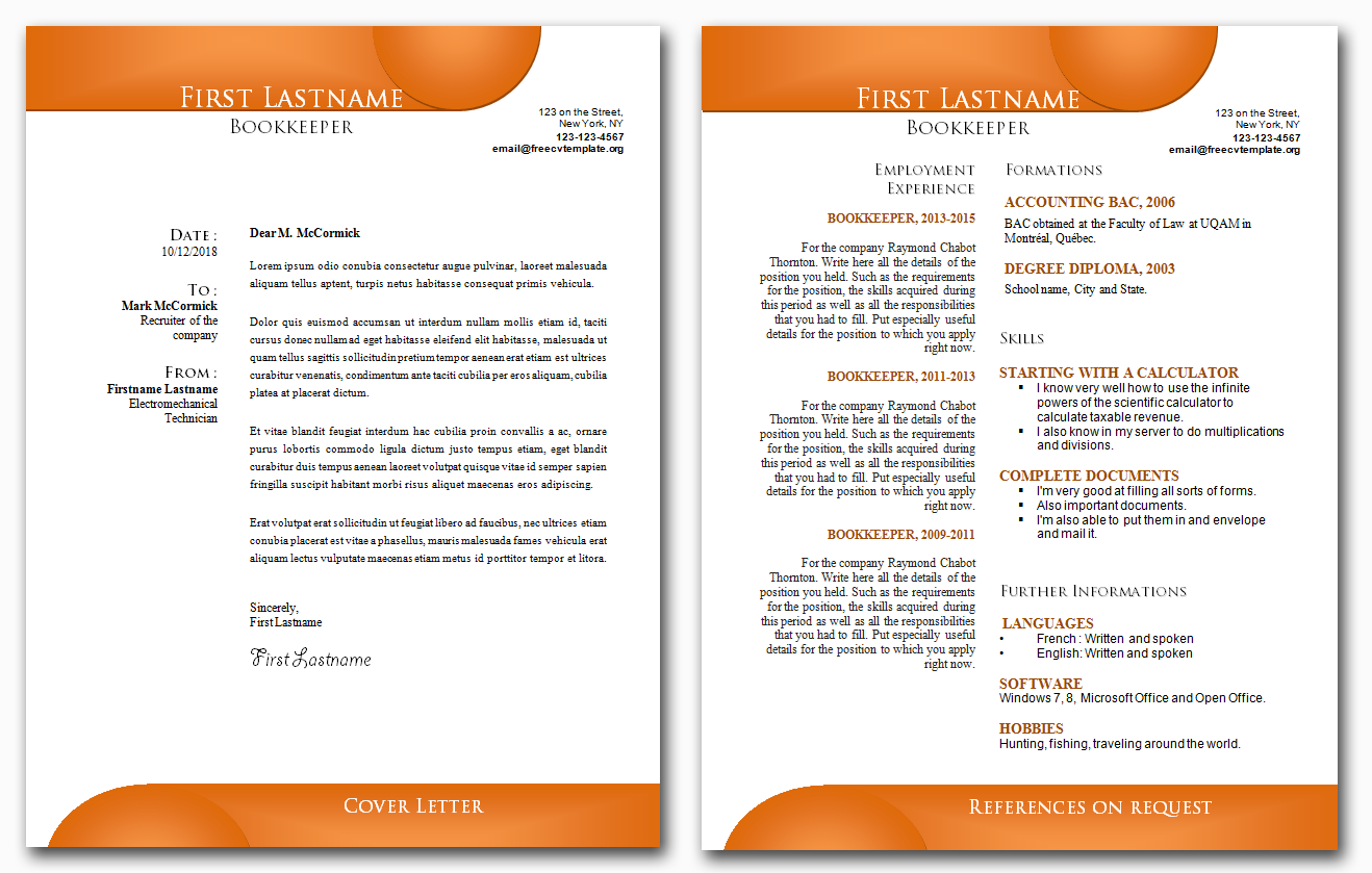 CV and Cover Letter Bundle #21