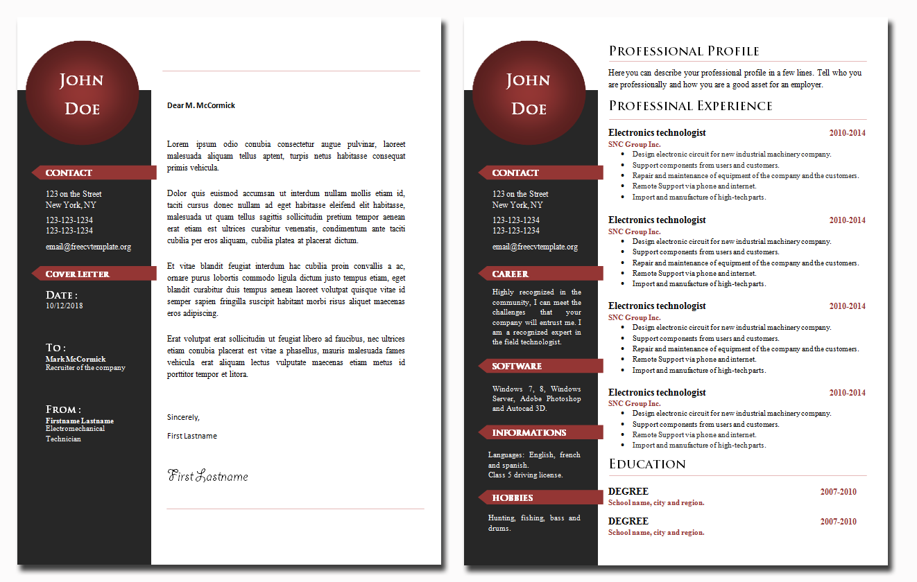 CV and Cover Letter Template #23