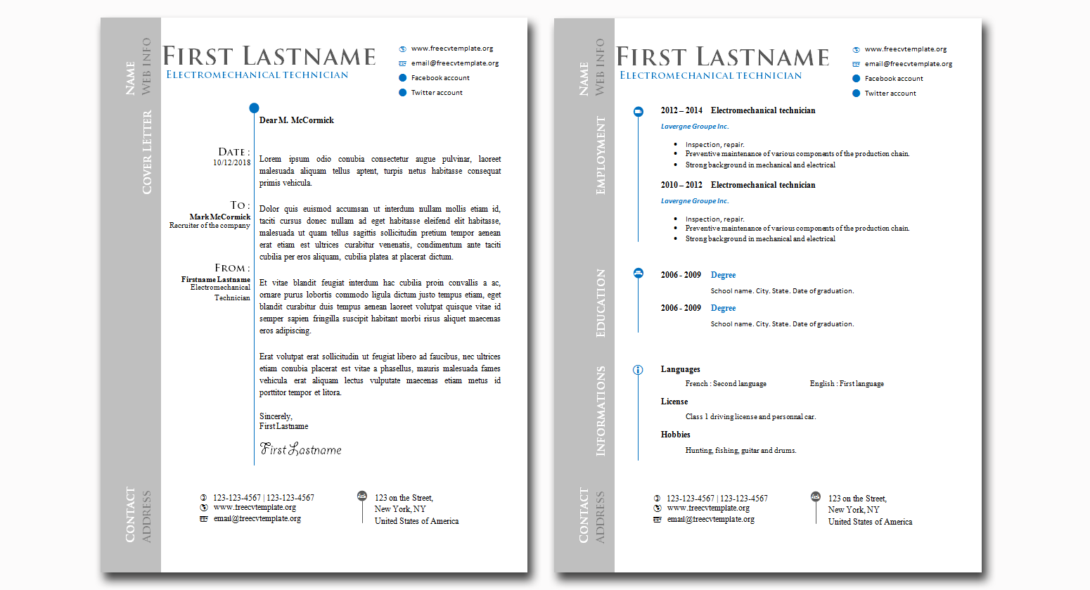 Creative and Formal Cover Letter and CV Bundle