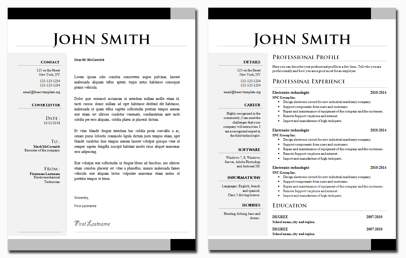 Resume Template and Cover Letter Bundle