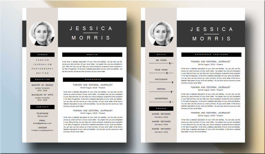 Long experience two pages CV