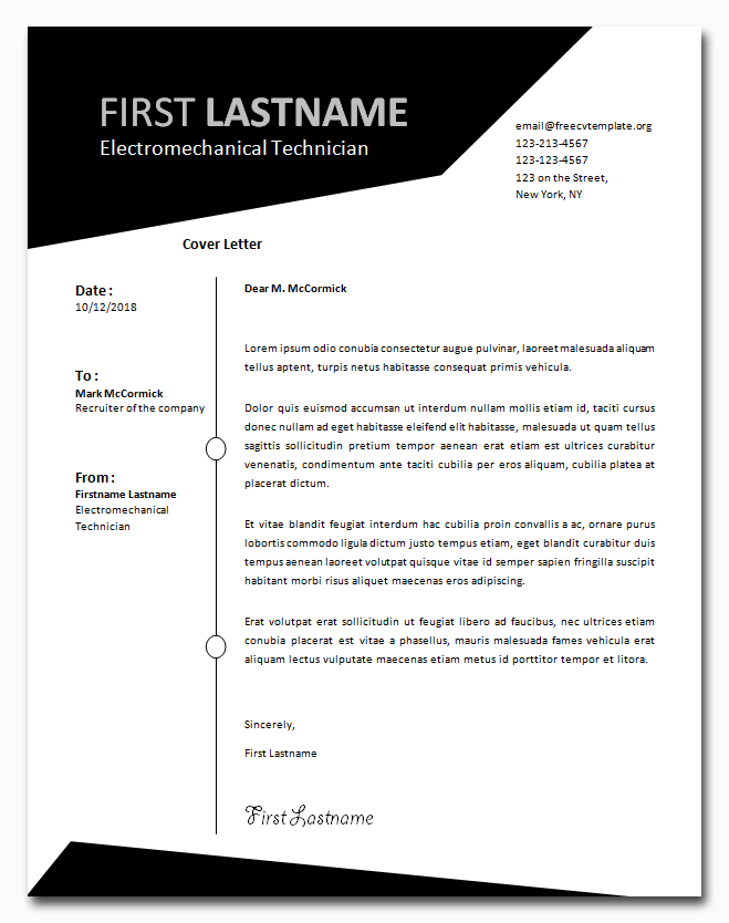 cover letter and cv template word