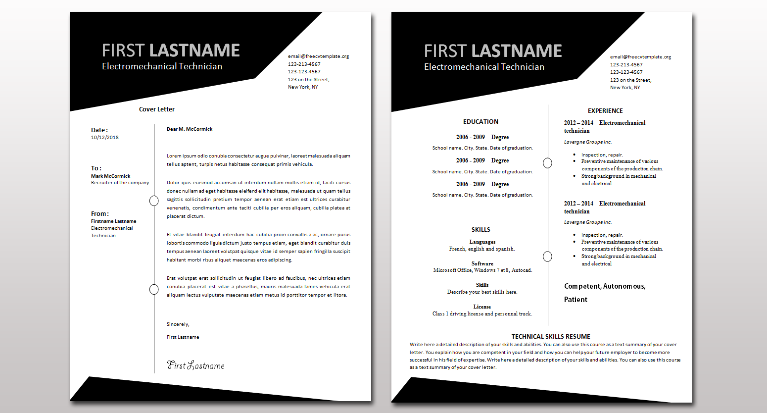 Printable CV & Cover Letter Template UK