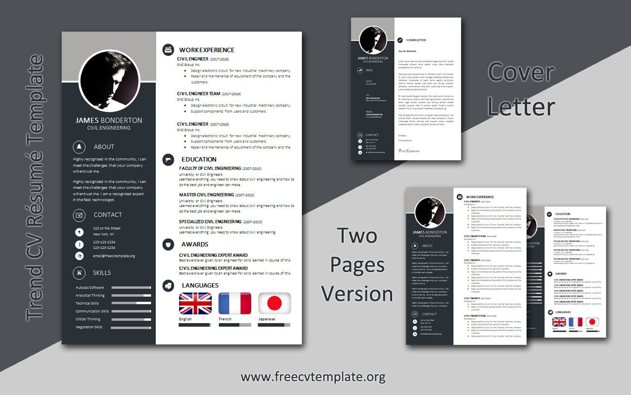 Instant  Download 1 2 & 3 Page Resume Professional Resume Template Stylish Resume Stylish CV Template Resume Cover Letter