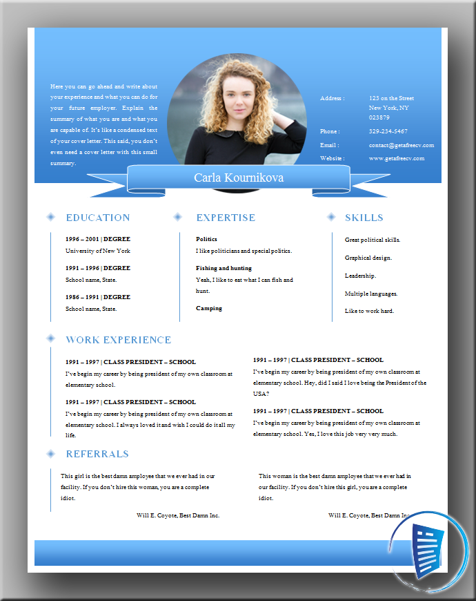 2019 Perfect CV Example Get A Free CV