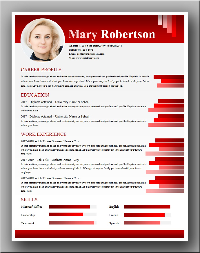 50 shades of red CV
