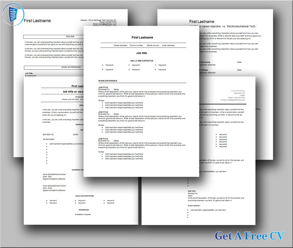 Our top five classic cv templates