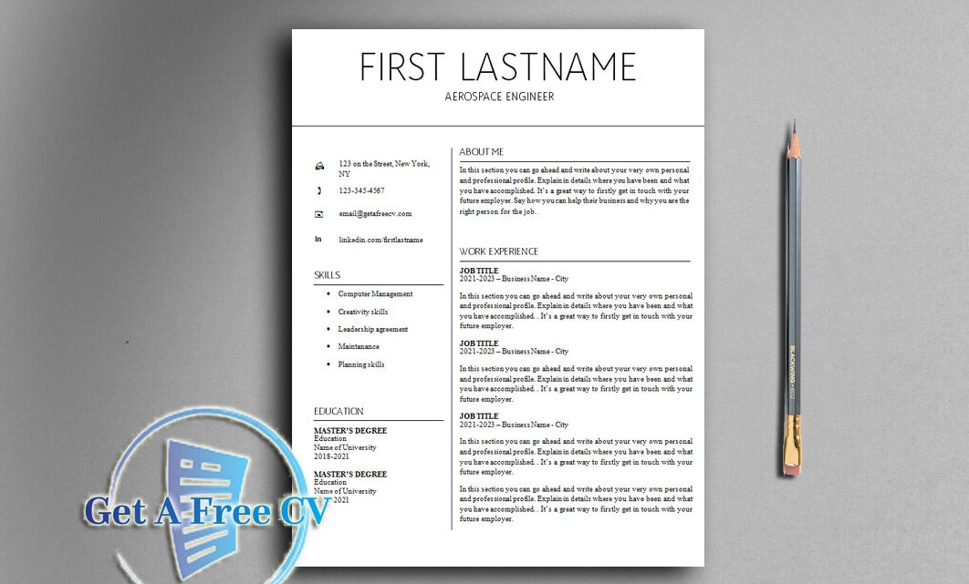 Simple design yet professional and modern resume CV template