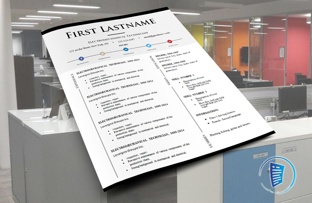 Resume Template MS Word format, free to download.