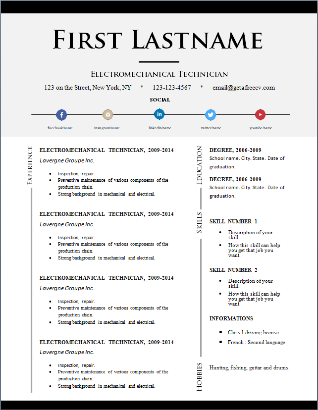 The Ultimate CV Resume template in MS Word format.
