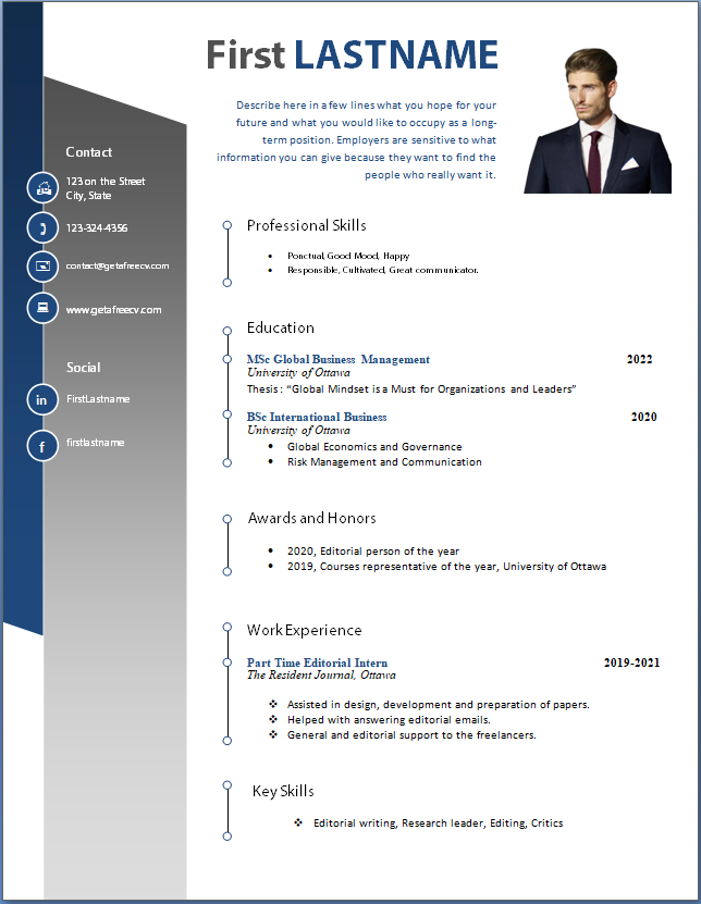 Design resume sample for students